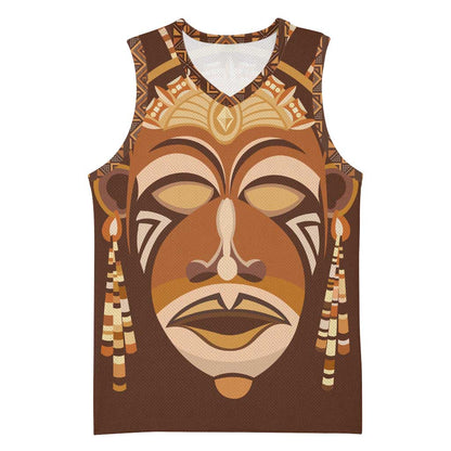 African Women Basketball Jersey Tribal Ethnic Mask - African Pride