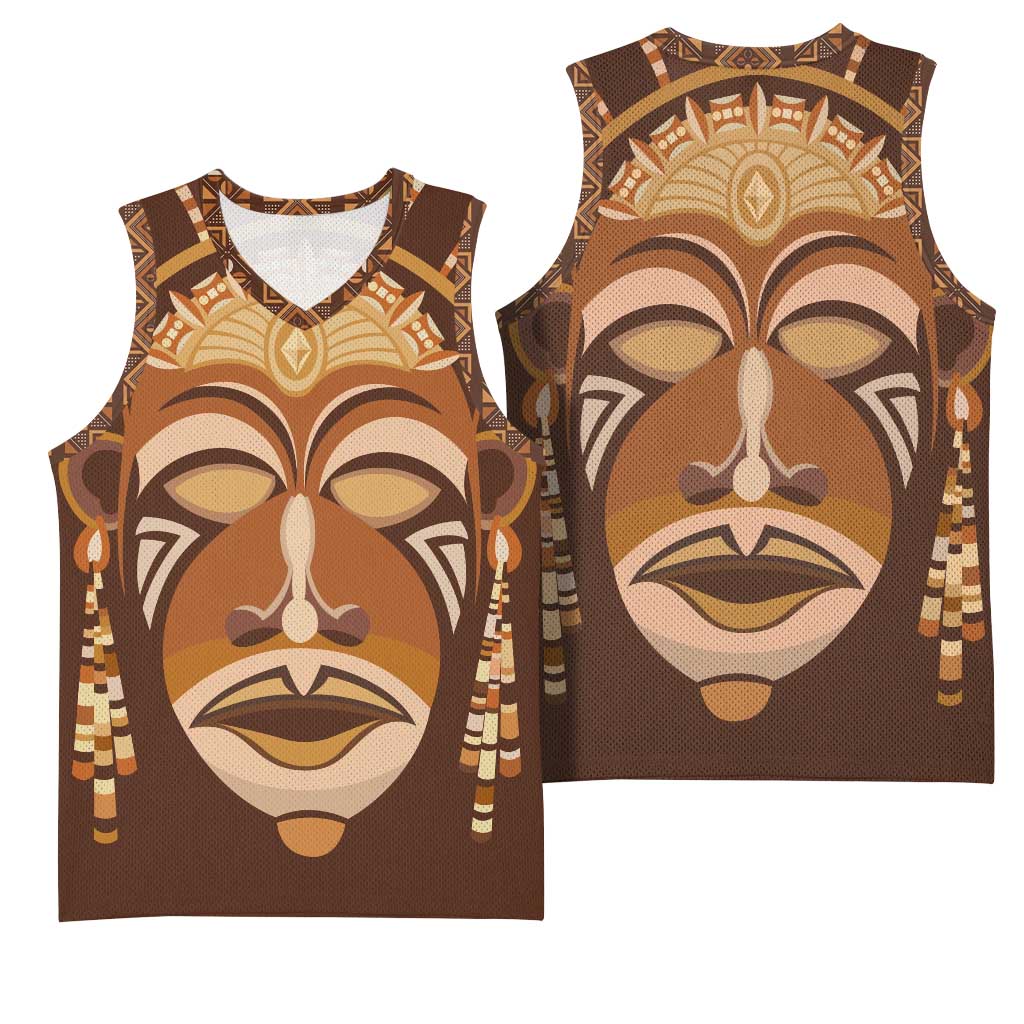 African Women Basketball Jersey Tribal Ethnic Mask - African Pride