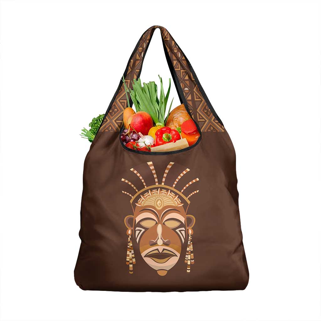 African Women Grocery Bag Tribal Ethnic Mask