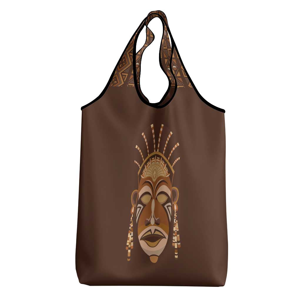 African Women Grocery Bag Tribal Ethnic Mask