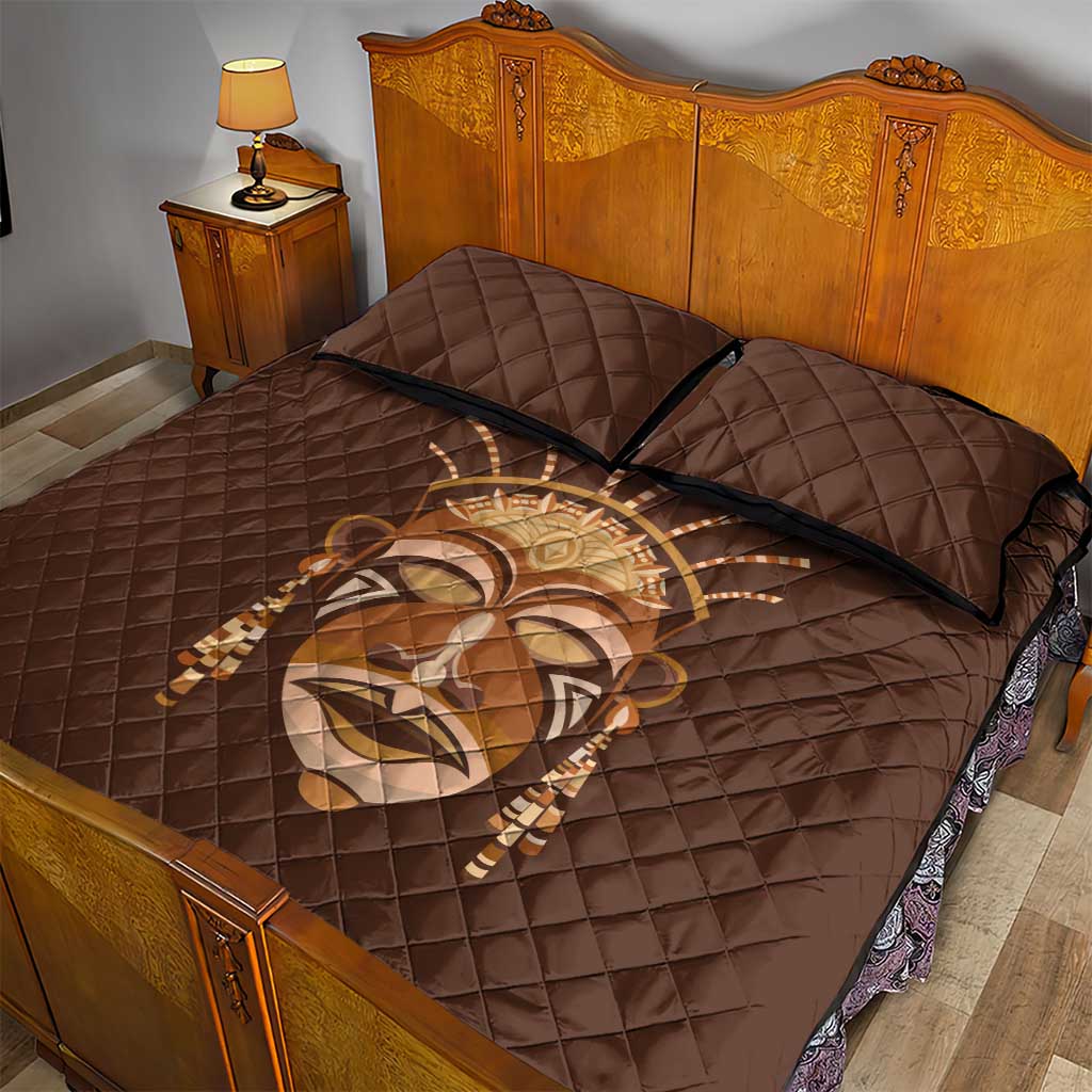 African Women Quilt Bed Set Tribal Ethnic Mask