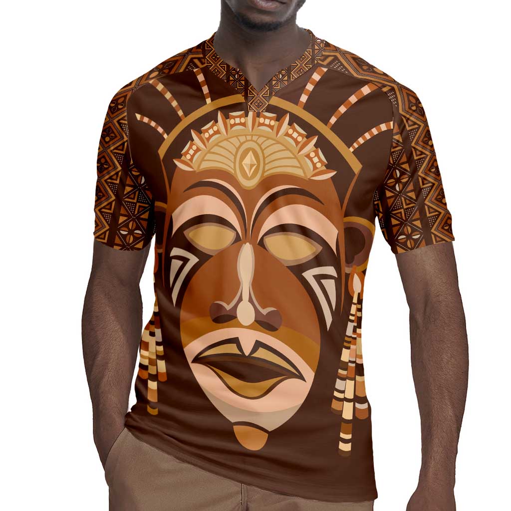 African Women Rugby Jersey Tribal Ethnic Mask