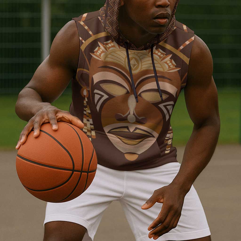 African Women Sleeveless Hoodie Tribal Ethnic Mask - African Pride