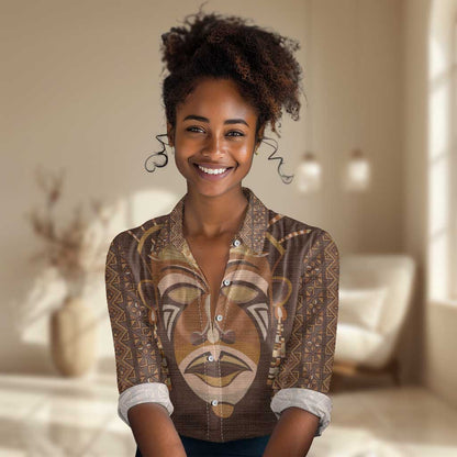 African Women Women Casual Shirt Tribal Ethnic Mask DT02