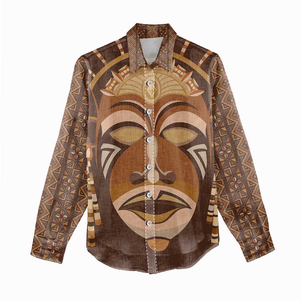 African Women Women Casual Shirt Tribal Ethnic Mask DT02