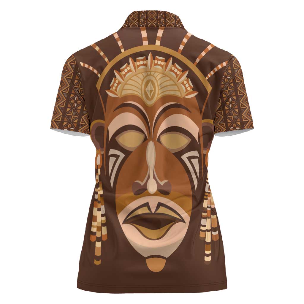 African Women Women Polo Shirt Tribal Ethnic Mask