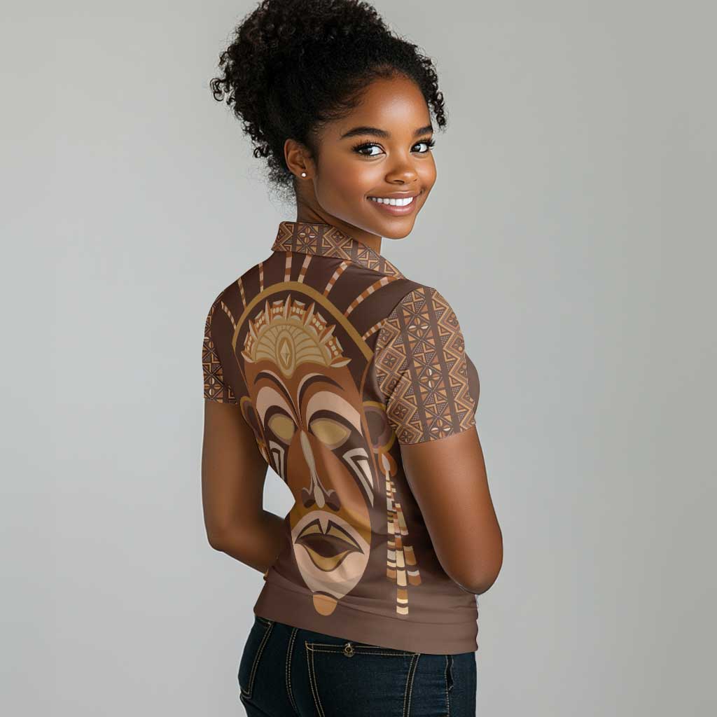 African Women Women Polo Shirt Tribal Ethnic Mask
