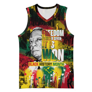 Freedom Is Never Given It Is Won Basketball Jersey Asa Philip Randolph - African Pride