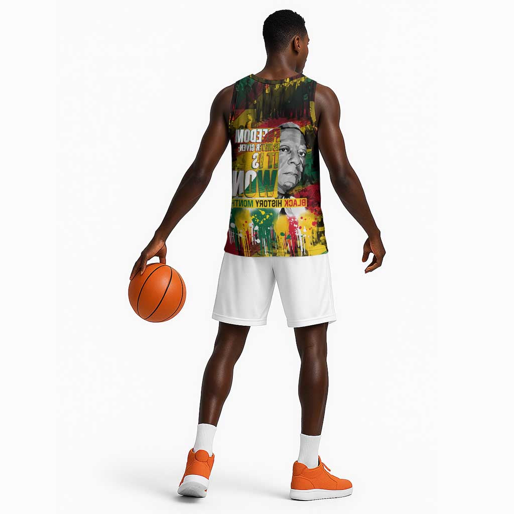 Freedom Is Never Given It Is Won Basketball Jersey Asa Philip Randolph - African Pride