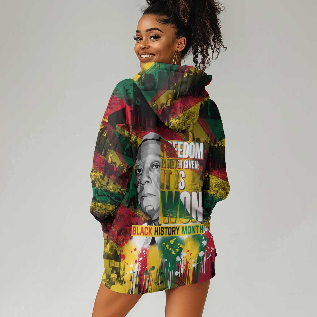 Freedom Is Never Given It Is Won Hoodie Dress Asa Philip Randolph