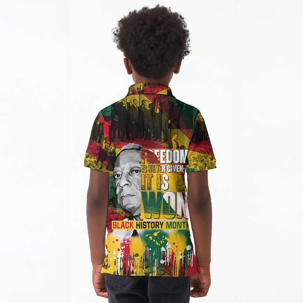 Freedom Is Never Given It Is Won Kid Polo Shirt Asa Philip Randolph