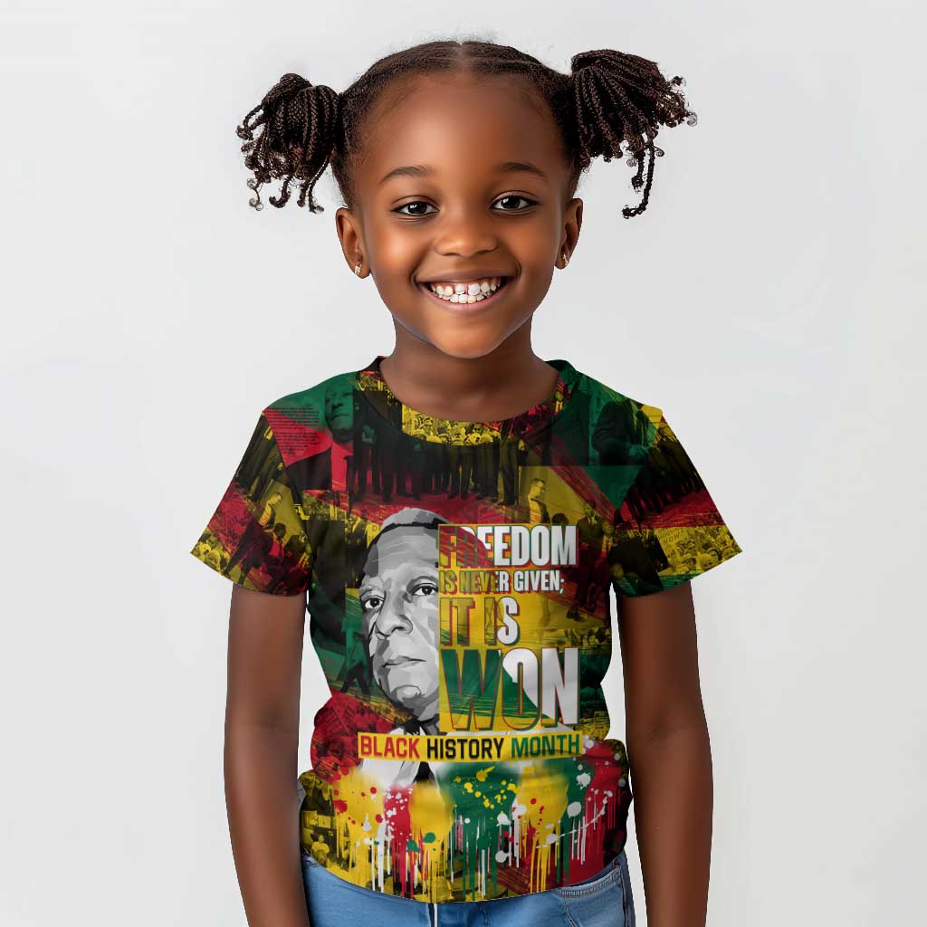 Freedom Is Never Given It Is Won Kid T shirt Asa Philip Randolph