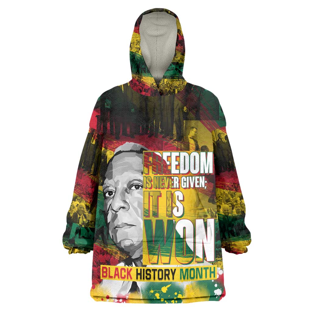 Freedom Is Never Given It Is Won KId Wearable Blanket Hoodie Asa Philip Randolph