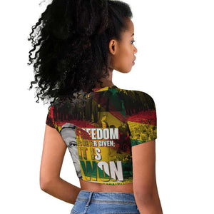 Freedom Is Never Given It Is Won Raglan Cropped T shirt Asa Philip Randolph