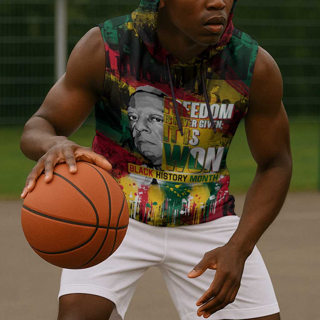 Freedom Is Never Given It Is Won Sleeveless Hoodie Asa Philip Randolph - African Pride