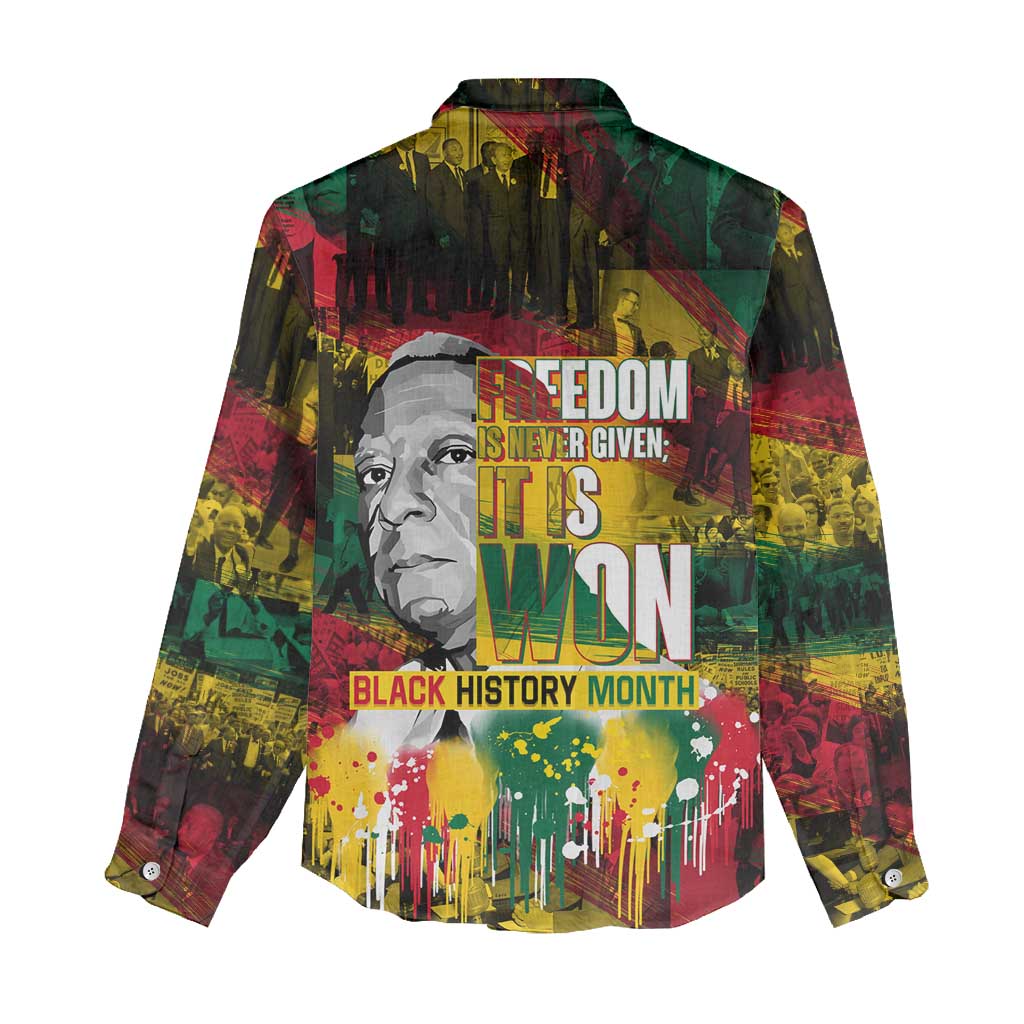 Freedom Is Never Given It Is Won Women Casual Shirt Asa Philip Randolph DT02