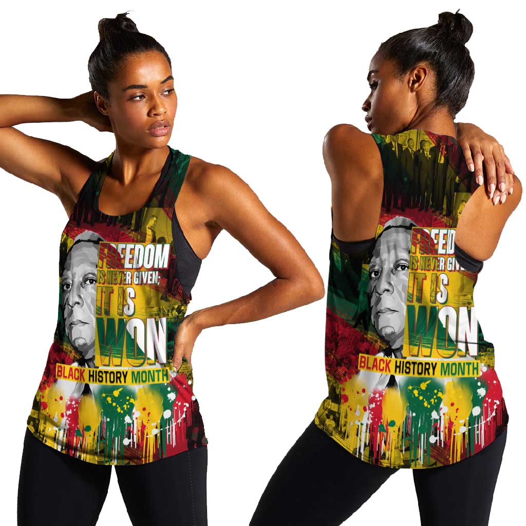 Freedom Is Never Given It Is Won Women Racerback Tank Asa Philip Randolph