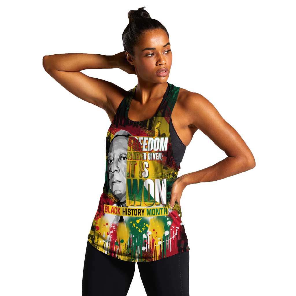Freedom Is Never Given It Is Won Women Racerback Tank Asa Philip Randolph
