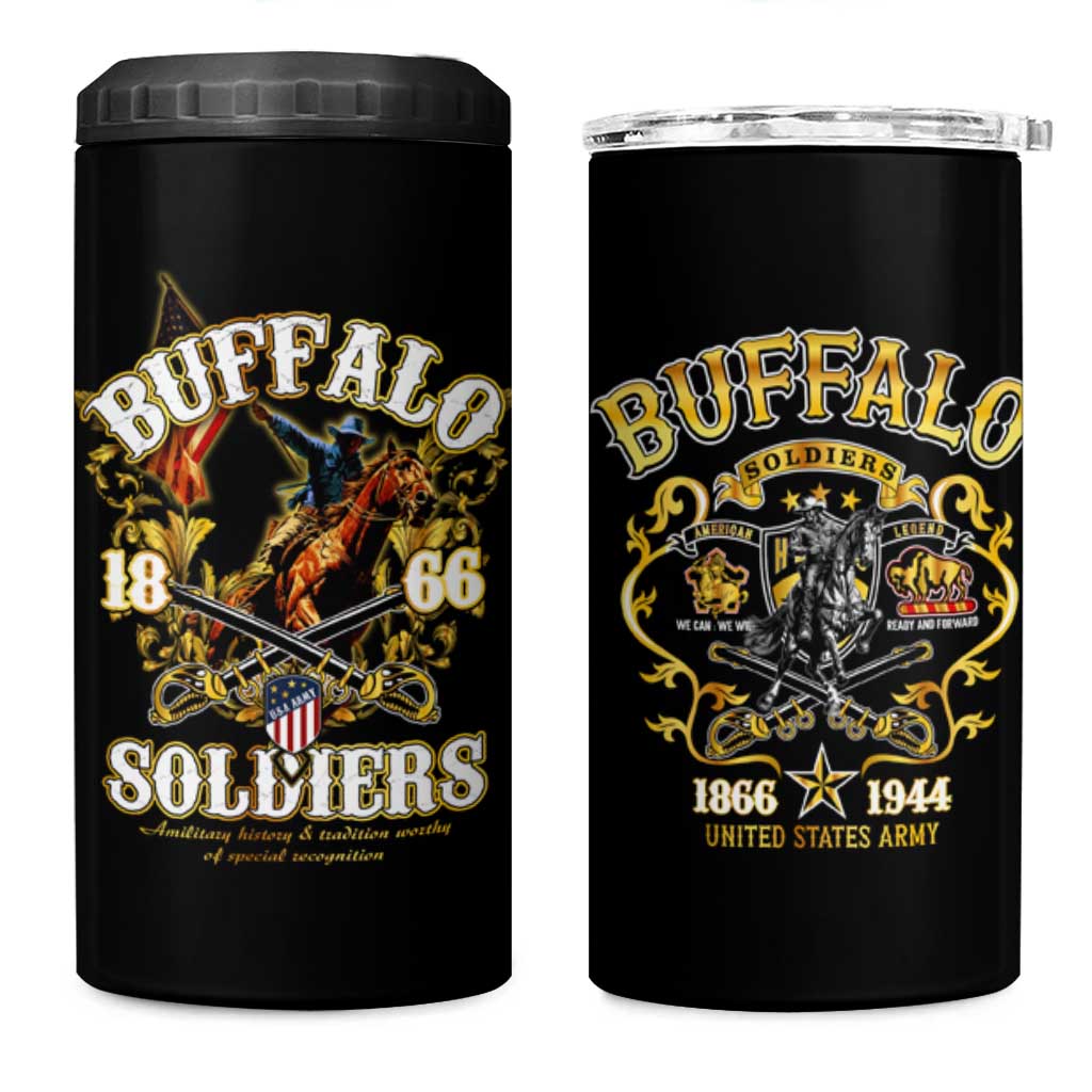 Buffalo Soldiers 4 in 1 Can Cooler Tumbler American American Legend 1866-1944