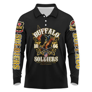 Buffalo Soldiers Long Sleeve Polo Shirt American American Legend 1866-1944