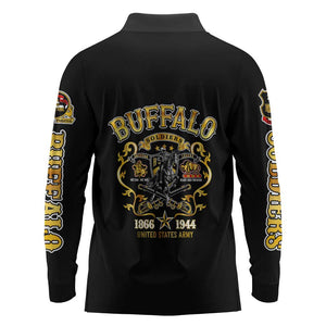 Buffalo Soldiers Long Sleeve Polo Shirt American American Legend 1866-1944