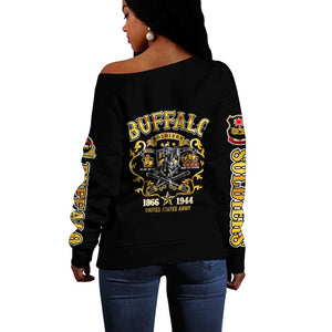 Buffalo Soldiers Off Shoulder Sweater American American Legend 1866-1944