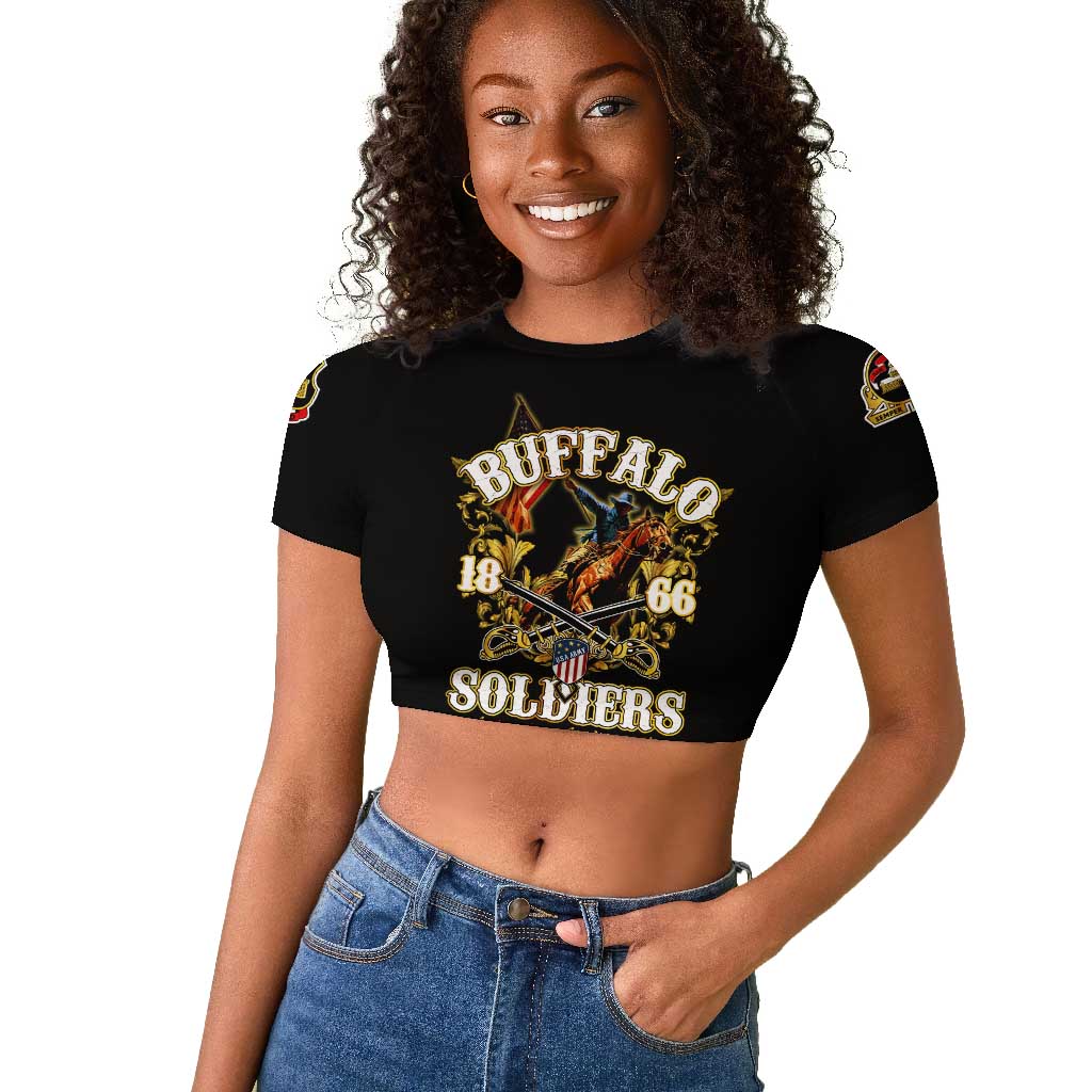 Buffalo Soldiers Raglan Cropped T shirt American American Legend 1866-1944