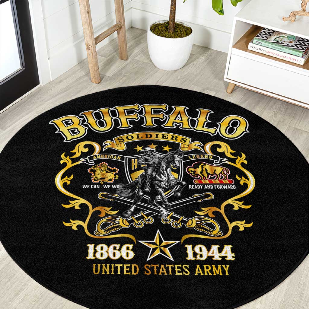 Buffalo Soldiers Round Carpet American American Legend 1866-1944