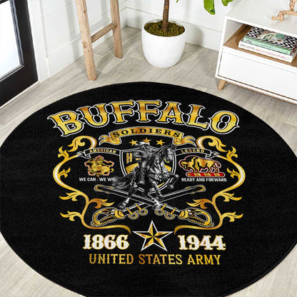 Buffalo Soldiers Round Carpet American American Legend 1866-1944