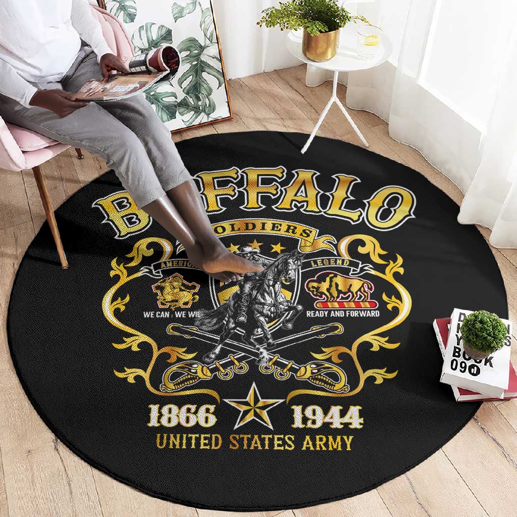 Buffalo Soldiers Round Carpet American American Legend 1866-1944