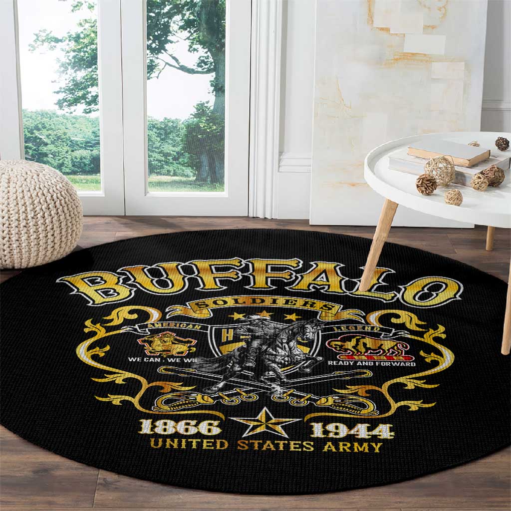Buffalo Soldiers Round Carpet American American Legend 1866-1944
