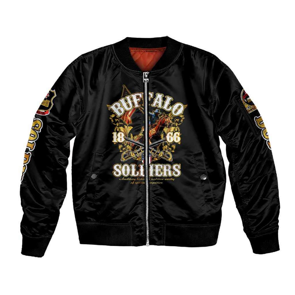 Buffalo Soldiers Sleeve Zip Bomber Jacket American American Legend 1866-1944