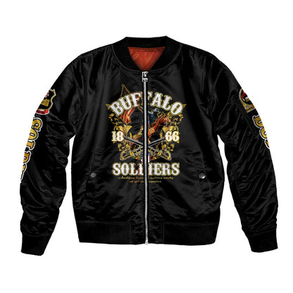 Buffalo Soldiers Sleeve Zip Bomber Jacket American American Legend 1866-1944