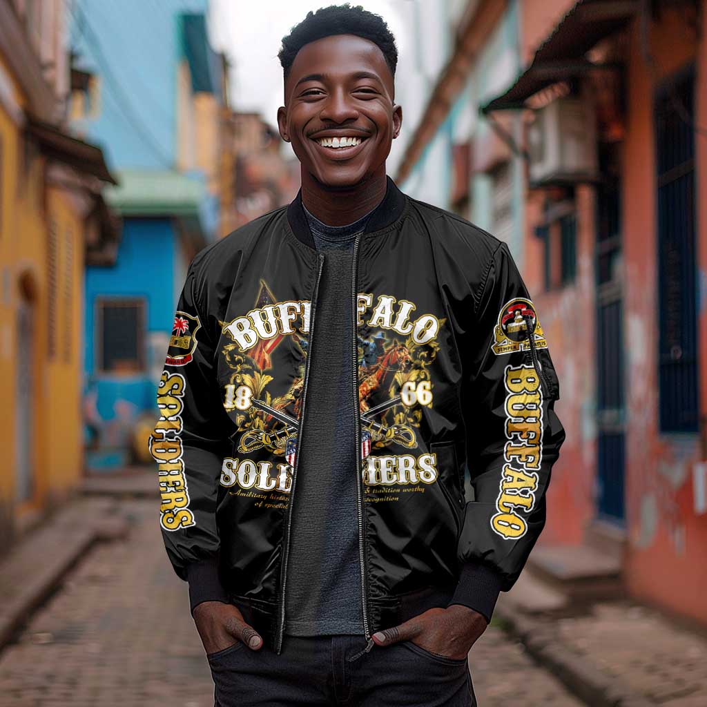 Buffalo Soldiers Sleeve Zip Bomber Jacket American American Legend 1866-1944