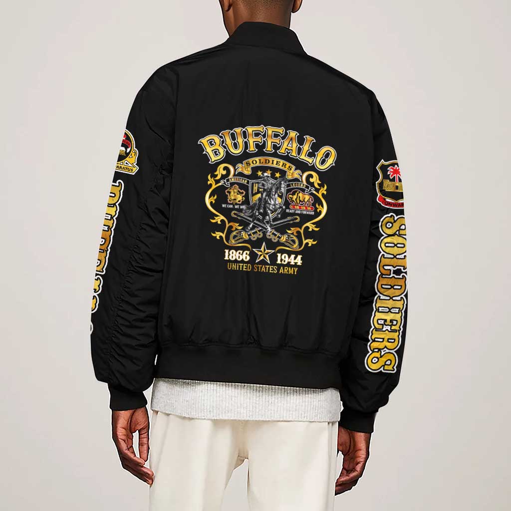 Buffalo Soldiers Sleeve Zip Bomber Jacket American American Legend 1866-1944