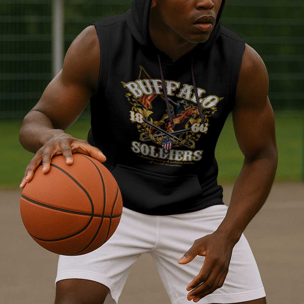 Buffalo Soldiers Sleeveless Hoodie American American Legend 1866-1944 - African Pride
