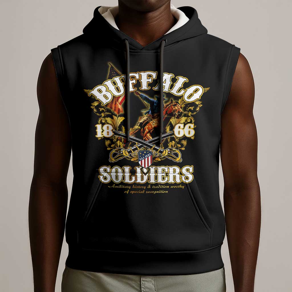 Buffalo Soldiers Sleeveless Hoodie American American Legend 1866-1944 - African Pride