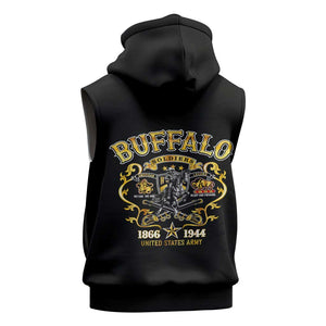 Buffalo Soldiers Sleeveless Zip Hoodie American American Legend 1866-1944 - African Pride