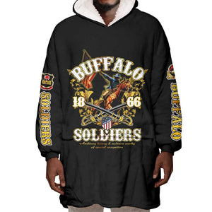 Buffalo Soldiers Wearable Blanket Hoodie American American Legend 1866-1944