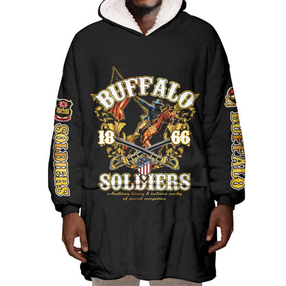 Buffalo Soldiers Wearable Blanket Hoodie American American Legend 1866-1944