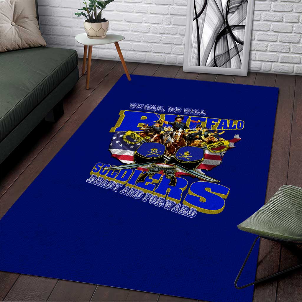 We Can We Will Buffalo Soldiers Area Rug Us Army Ready and Forward