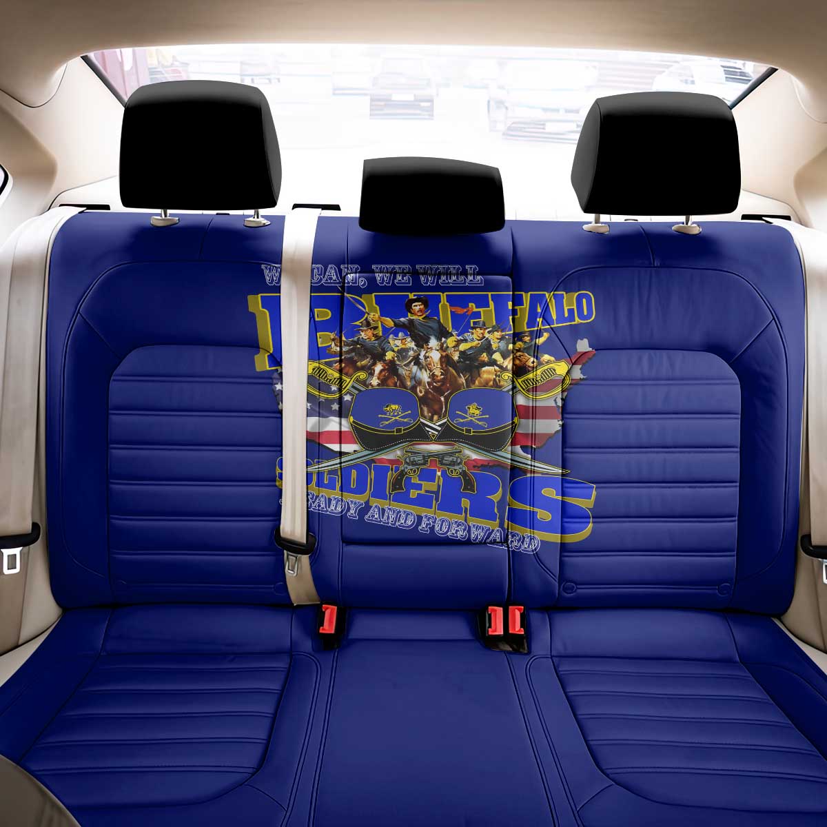 We Can We Will Buffalo Soldiers Back Car Seat Cover Us Army Ready and Forward
