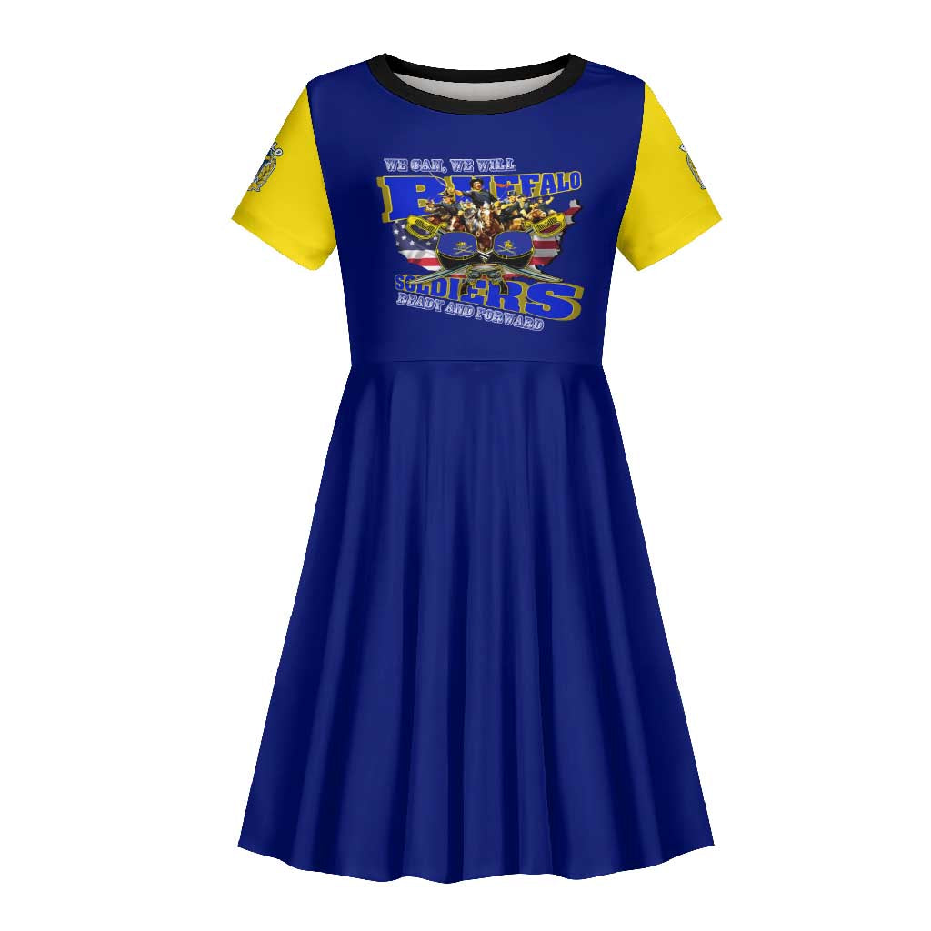 We Can We Will Buffalo Soldiers Kid Short Sleeve Dress Us Army Ready and Forward