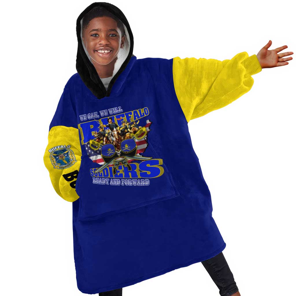 We Can We Will Buffalo Soldiers Kid Wearable Blanket Hoodie Us Army Ready and Forward