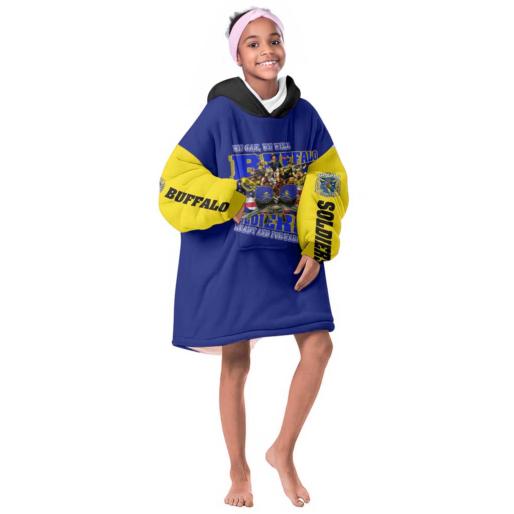 We Can We Will Buffalo Soldiers Kid Wearable Blanket Hoodie Us Army Ready and Forward