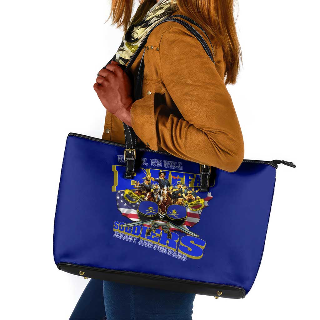 We Can We Will Buffalo Soldiers Leather Tote Bag Us Army Ready and Forward