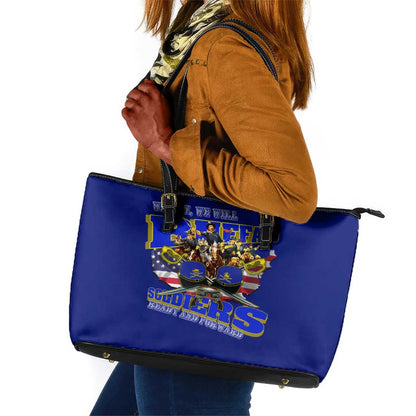 We Can We Will Buffalo Soldiers Leather Tote Bag Us Army Ready and Forward