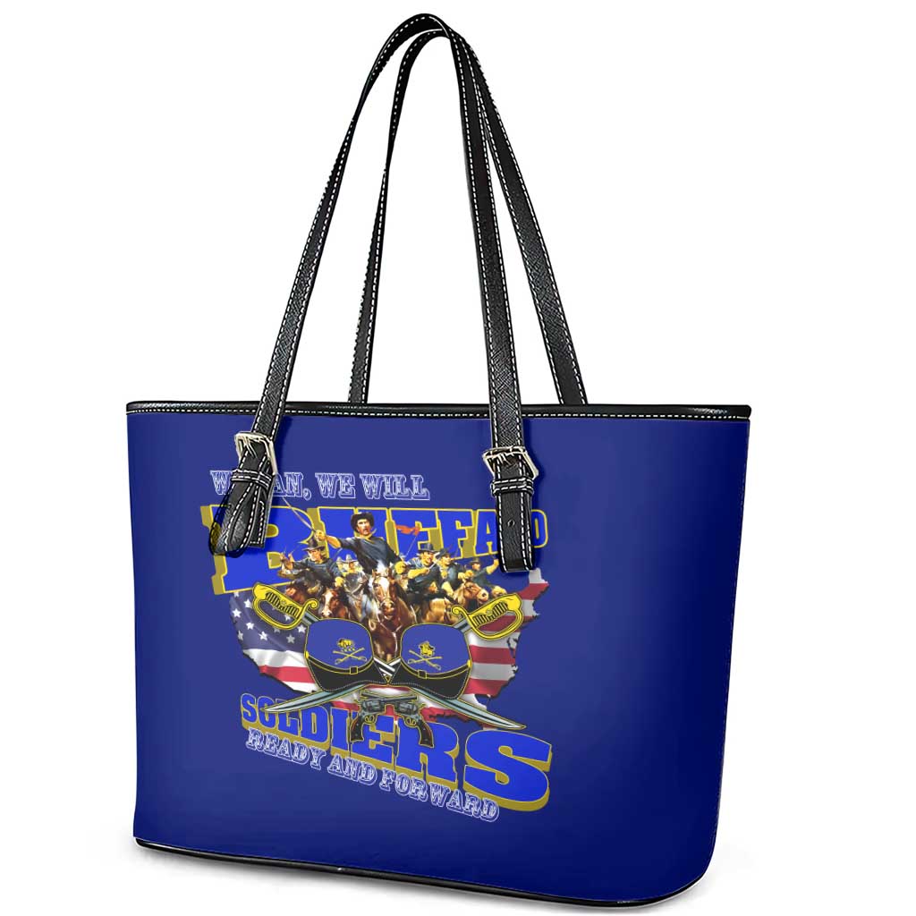 We Can We Will Buffalo Soldiers Leather Tote Bag Us Army Ready and Forward
