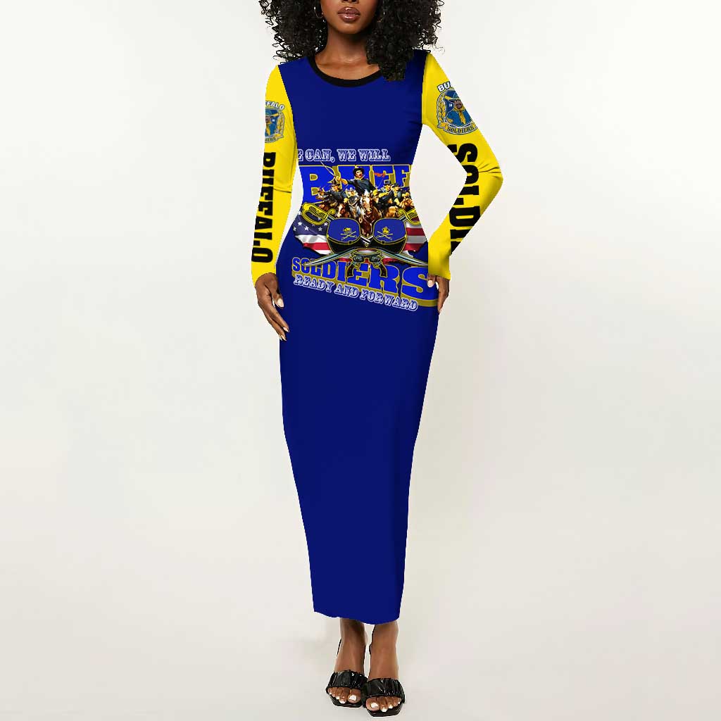 We Can We Will Buffalo Soldiers Long Sleeve Bodycon Dress Us Army Ready and Forward DT02