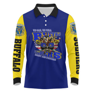 We Can We Will Buffalo Soldiers Long Sleeve Polo Shirt Us Army Ready and Forward